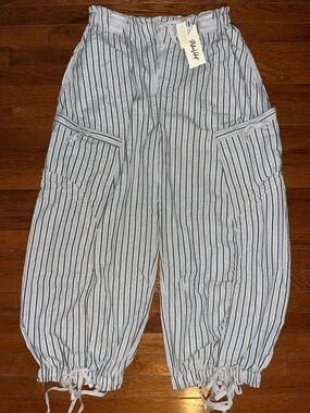 NWT Blue Velvet Relaxed Stripe Wide Leg Pants - White & Black